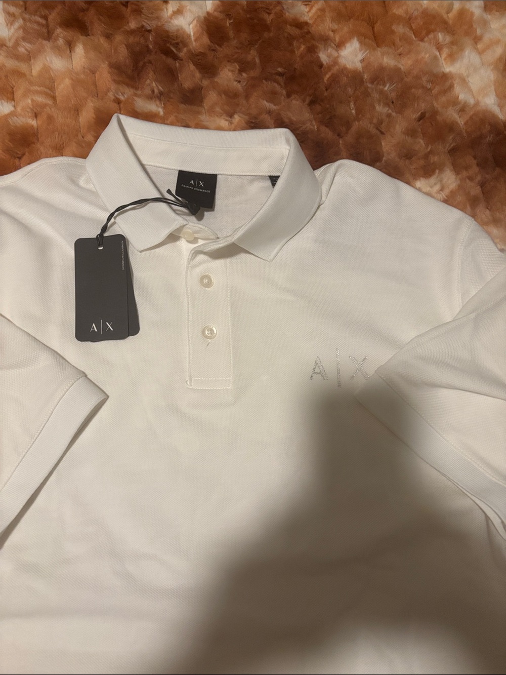 A/X Armani Exchange Cream White Logo Polo